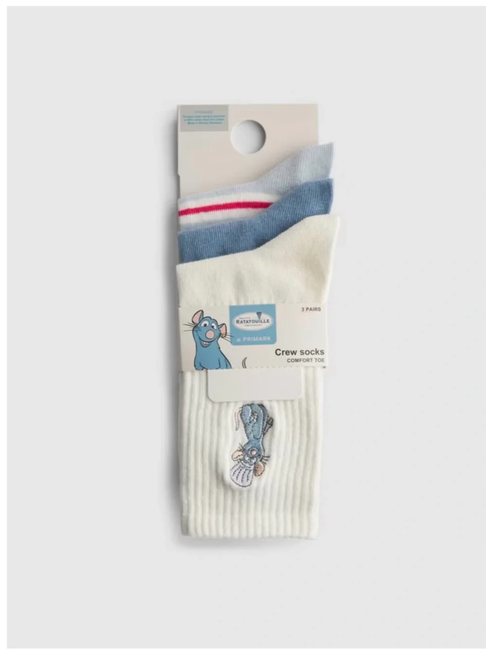 Primark 3pk Disney's Ratatouille Cotton-Blend Crew Socks